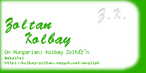 zoltan kolbay business card